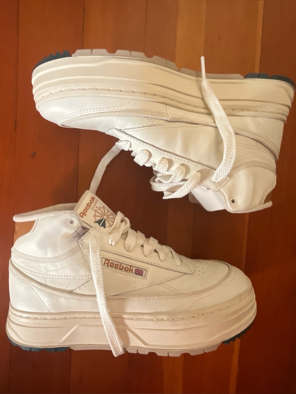 Reebok Women’s Club C Geo Mid Sneaker in Chalk W10